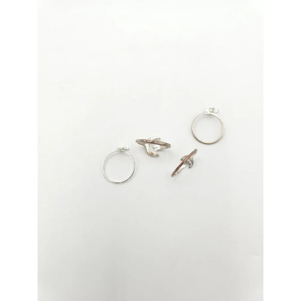Lot Of 4 Moon Stars Silver‎ Tone Rings v size 7.25